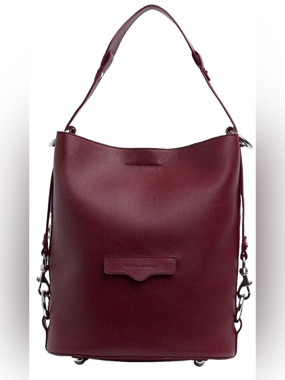 Rebecca Minkoff Leather Utility Conventional Bag Bucket in Pinot Noir
